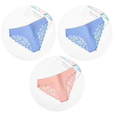 Giczi 3PCS Ženske gaćice Set od slatke čipke Žensko donje rublje Izdubljeno Seksi donje rublje Meke svilene satenske gaćice Ugodne ženske gaćice