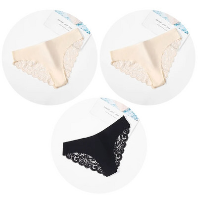 Giczi 3PCS Ženske gaćice Set od slatke čipke Žensko donje rublje Izdubljeno Seksi donje rublje Meke svilene satenske gaćice Ugodne ženske gaćice