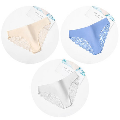 Giczi 3PCS Ženske gaćice Set od slatke čipke Žensko donje rublje Izdubljeno Seksi donje rublje Meke svilene satenske gaćice Ugodne ženske gaćice