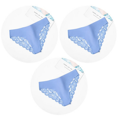 Giczi 3PCS Ženske gaćice Set od slatke čipke Žensko donje rublje Izdubljeno Seksi donje rublje Meke svilene satenske gaćice Ugodne ženske gaćice