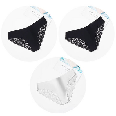 Giczi 3PCS Ženske gaćice Set od slatke čipke Žensko donje rublje Izdubljeno Seksi donje rublje Meke svilene satenske gaćice Ugodne ženske gaćice