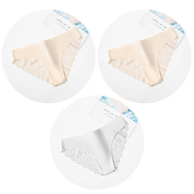 Giczi 3PCS Ženske gaćice Set od slatke čipke Žensko donje rublje Izdubljeno Seksi donje rublje Meke svilene satenske gaćice Ugodne ženske gaćice