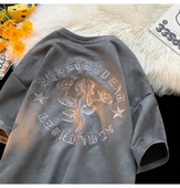 Κέντημα American Vintage High Street Letter Γυναικείο μπλουζάκι σε πλεονάζον μέγεθος Καλοκαίρι 2023 Γυναικεία μπλουζάκια με λαιμόκοψη Casual Fashion Tshirt