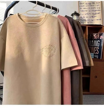 Κέντημα American Vintage High Street Letter Γυναικείο μπλουζάκι σε πλεονάζον μέγεθος Καλοκαίρι 2023 Γυναικεία μπλουζάκια με λαιμόκοψη Casual Fashion Tshirt