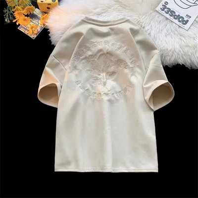 Κέντημα American Vintage High Street Letter Γυναικείο μπλουζάκι σε πλεονάζον μέγεθος Καλοκαίρι 2023 Γυναικεία μπλουζάκια με λαιμόκοψη Casual Fashion Tshirt