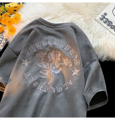 Κέντημα American Vintage High Street Letter Γυναικείο μπλουζάκι σε πλεονάζον μέγεθος Καλοκαίρι 2023 Γυναικεία μπλουζάκια με λαιμόκοψη Casual Fashion Tshirt