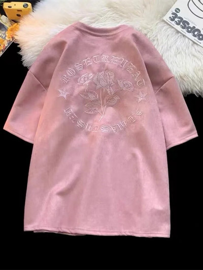 Κέντημα American Vintage High Street Letter Γυναικείο μπλουζάκι σε πλεονάζον μέγεθος Καλοκαίρι 2023 Γυναικεία μπλουζάκια με λαιμόκοψη Casual Fashion Tshirt