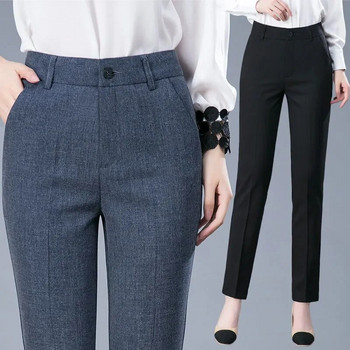 Office Lady Fashion Solid ίσιο παντελόνι Ανοιξιάτικο φθινόπωρο Γυναικεία Ψηλόμεση Ελαστική τσέπη Slim Casual Pencil Κοστούμια Παντελόνι E46