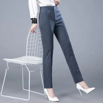 Office Lady Fashion Solid ίσιο παντελόνι Ανοιξιάτικο φθινόπωρο Γυναικεία Ψηλόμεση Ελαστική τσέπη Slim Casual Pencil Κοστούμια Παντελόνι E46