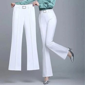 Κομψό ελαστικό παντελόνι με καμπάνα στη μέση Γυναικεία Κομψά επίσημα Pantalones Γραφείο Lady Slim Flare Παντελόνι Streetwear Γυναικεία Ρούχα