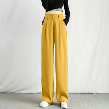 Γυναικείο κομψό ίσιο παντελόνι γραφείου Vintage ψηλόμεσο γυναικείο παντελόνι φαρδύ Κορεάτικο Καλοκαίρι 2023 Φαρδύ παντελόνι με φαρδύ πόδι
