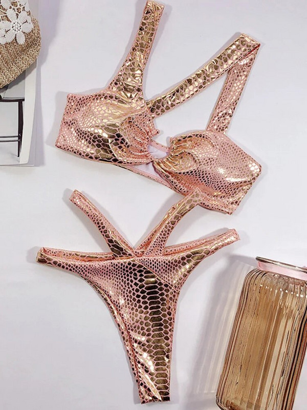 Vigorashely Bandage kupaći kostim Ženski seksi zmijski bikini 2023. Kupaći kostim Ženski zlatni bikini set Biquini kupaći kostim Kupaći kostim