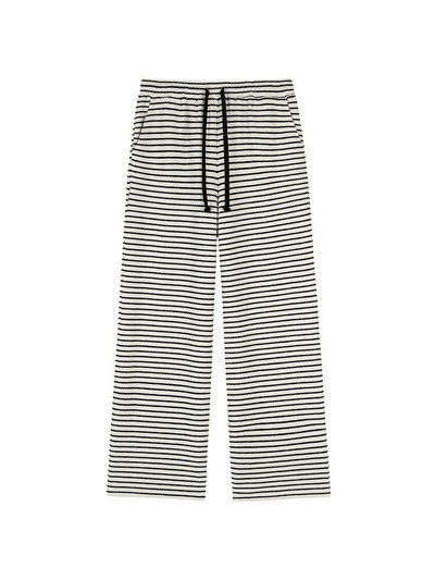 GIBSIE Plus Size Γυναικείο καθημερινό παντελόνι με ριγέ κορδόνι 2023 Φθινόπωρο Χειμώνας Κορεάτικες τσέπες Ψηλόμεση ίσιο φαρδύ παντελόνι