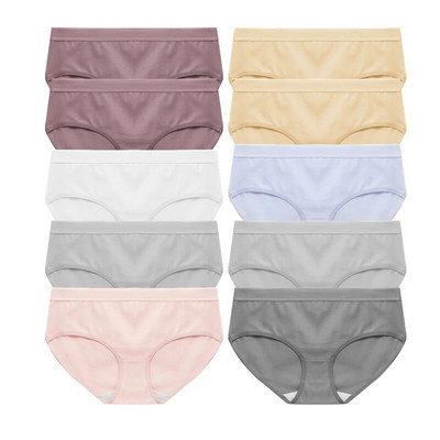 Σετ 10 τεμαχίων Γυναικεία εσώρουχα Βαμβακερά Γυναικεία Εσώρουχα Soild Γυναικεία εσώρουχα 10 τμχ Σώβρακο Δωρεάν αποστολή Tangas Drop Shipping