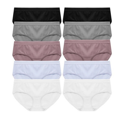 Σετ 10 τεμαχίων Γυναικεία εσώρουχα Βαμβακερά Γυναικεία Εσώρουχα Soild Γυναικεία εσώρουχα 10 τμχ Σώβρακο Δωρεάν αποστολή Tangas Drop Shipping