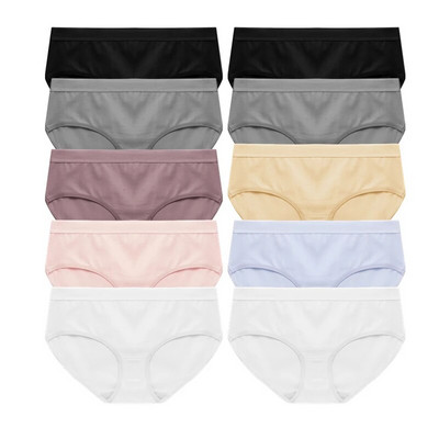 Σετ 10 τεμαχίων Γυναικεία εσώρουχα Βαμβακερά Γυναικεία Εσώρουχα Soild Γυναικεία εσώρουχα 10 τμχ Σώβρακο Δωρεάν αποστολή Tangas Drop Shipping