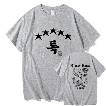 2024 Голям размер Stray Kids 5 Star T Shirt Women Harajuku Aesthetic Graphic New Tshirt Unisex Streetwear Ежедневна памучна тениска