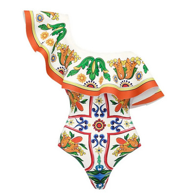 2024 Costum de baie cu umeri cu volane, 2 piese, cu acoperire, costum de baie sexy pentru femei, cu push-up, biquini, costum de baie, rochie de plajă
