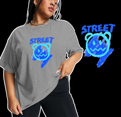 Καλοκαιρινό μπλουζάκι σε μεγάλο μέγεθος Γυναικείο βαμβακερό μπλουζάκι, εκτύπωση αρκουδάκι με κινούμενα σχέδια Γυναικεία μπλουζάκια με κοντό μανίκι Fashion Tee Γυναικεία ρούχα δρόμου