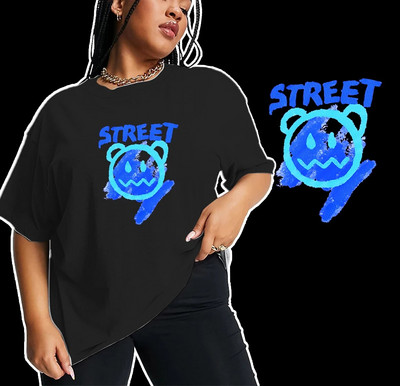 Καλοκαιρινό μπλουζάκι σε μεγάλο μέγεθος Γυναικείο βαμβακερό μπλουζάκι, εκτύπωση αρκουδάκι με κινούμενα σχέδια Γυναικεία μπλουζάκια με κοντό μανίκι Fashion Tee Γυναικεία ρούχα δρόμου