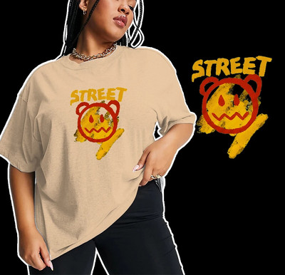 Καλοκαιρινό μπλουζάκι σε μεγάλο μέγεθος Γυναικείο βαμβακερό μπλουζάκι, εκτύπωση αρκουδάκι με κινούμενα σχέδια Γυναικεία μπλουζάκια με κοντό μανίκι Fashion Tee Γυναικεία ρούχα δρόμου