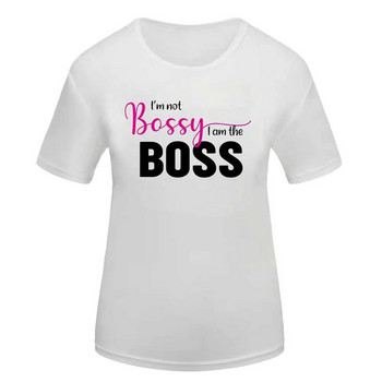 Γυναικείο T-Shirt Plus Size Loose Top Series Boss εμπριμέ μπλούζες με στρογγυλή λαιμόκοψη με κοντομάνικο μοντέρνο casual μπλουζάκι με πάτο