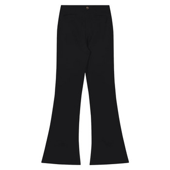 Черни клоширани панталони Дамски есенни ежедневни тънки панталони с широки крачоли и ниска талия Предпазни панталони с подкова Дамски панталони