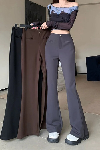Μαύρο κοστούμι γυναικείο παντελόνι φθινοπωρινό casual λεπτή εφαρμογή Φαρδύ πόδι χαμηλή μέση προστατευτική παντελόνι πέταλο γυναικείο παντελόνι