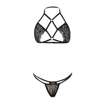 Еротично бельо Прозрачно секси издълбано бельо Чувствени екзотични комплекти от 2 части Lenceria Порно костюми Temptation Clubwear