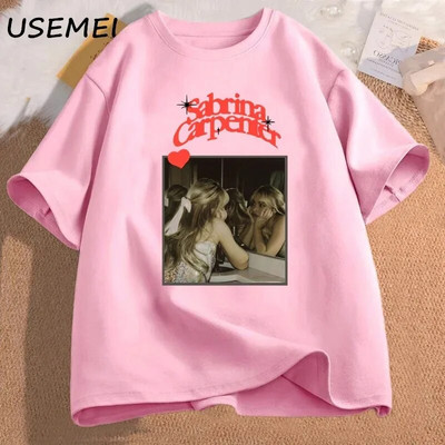 Tricou Marime Plus Femei Vintage Sabrina Carpenter Muzică Retro Tricou Nu pot trimite Tur Merch Tricouri Rock Tees Haine din bumbac