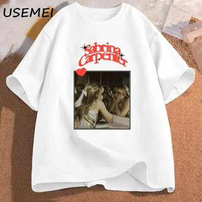 Tricou Marime Plus Femei Vintage Sabrina Carpenter Muzică Retro Tricou Nu pot trimite Tur Merch Tricouri Rock Tees Haine din bumbac