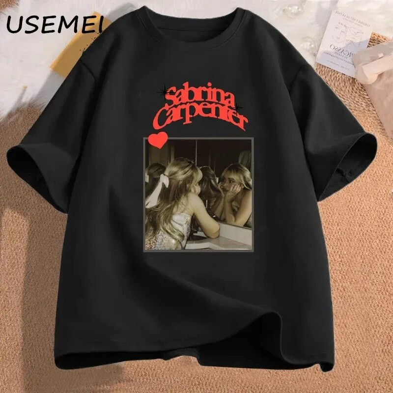 Tricou Marime Plus Femei Vintage Sabrina Carpenter Muzică Retro Tricou Nu pot trimite Tur Merch Tricouri Rock Tees Haine din bumbac
