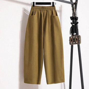 Едноцветни харем панталони Дамски хип-хоп панталони Y2k Дрехи в корейски стил Ежедневни широки панталони с еластична талия Свободни спортни панталони Дамски панталони