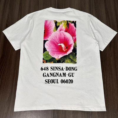 Μεγάλο μέγεθος Υψηλής Ποιότητας FW23 SEUL BOX LOGO TEE Hibiscus Print Κοντομάνικο Μπλουζάκι Ανδρικό Γυναικείο Unisex Βαμβακερό T-Shirt Δωρεάν αποστολή