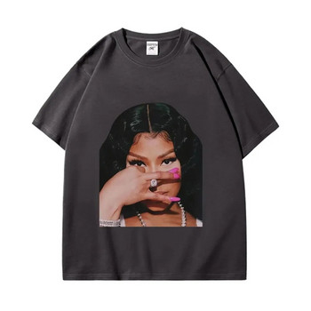 Плюс размер Hot Rapper Nicki Minaj Графични тениски Мъжки Дамски Винтидж тениска с къс ръкав Лятна улична мода Голяма тениска
