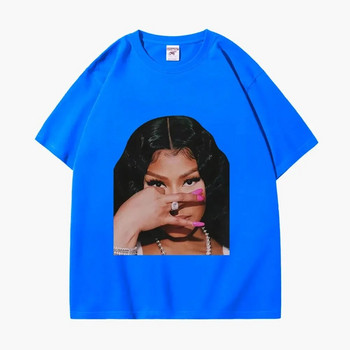 Плюс размер Hot Rapper Nicki Minaj Графични тениски Мъжки Дамски Винтидж тениска с къс ръкав Лятна улична мода Голяма тениска