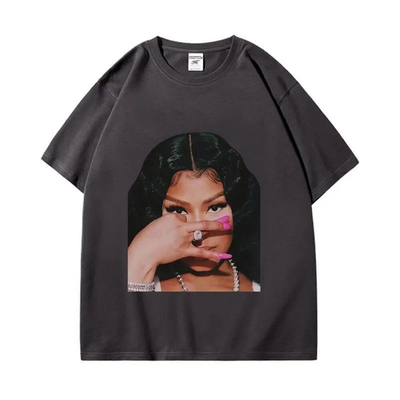 Vruća reperica Nicki Minaj velike veličine Majice kratkih rukava s grafikama Muškarci Žene Vintage majica kratkih rukava Ljetna ulična modna prevelika majica