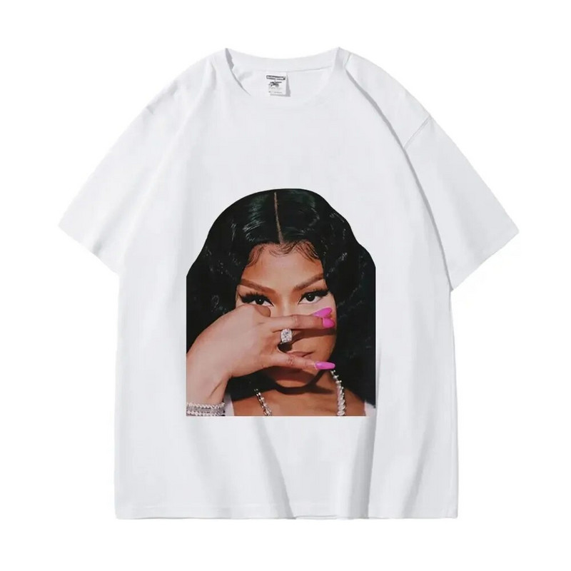 Vruća reperica Nicki Minaj velike veličine Majice kratkih rukava s grafikama Muškarci Žene Vintage majica kratkih rukava Ljetna ulična modna prevelika majica