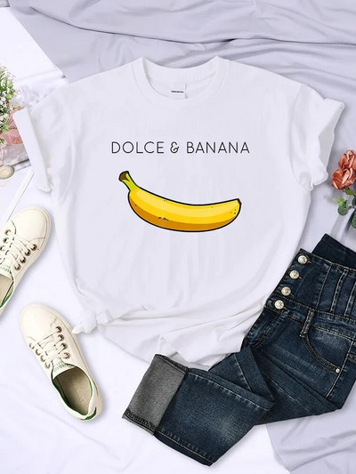 2024. Dolce Banana majice s printom animea u većoj veličini Ženske prozračne majice s kratkim rukavima Modne majice s O-izrezom Ženske majice s crtićima