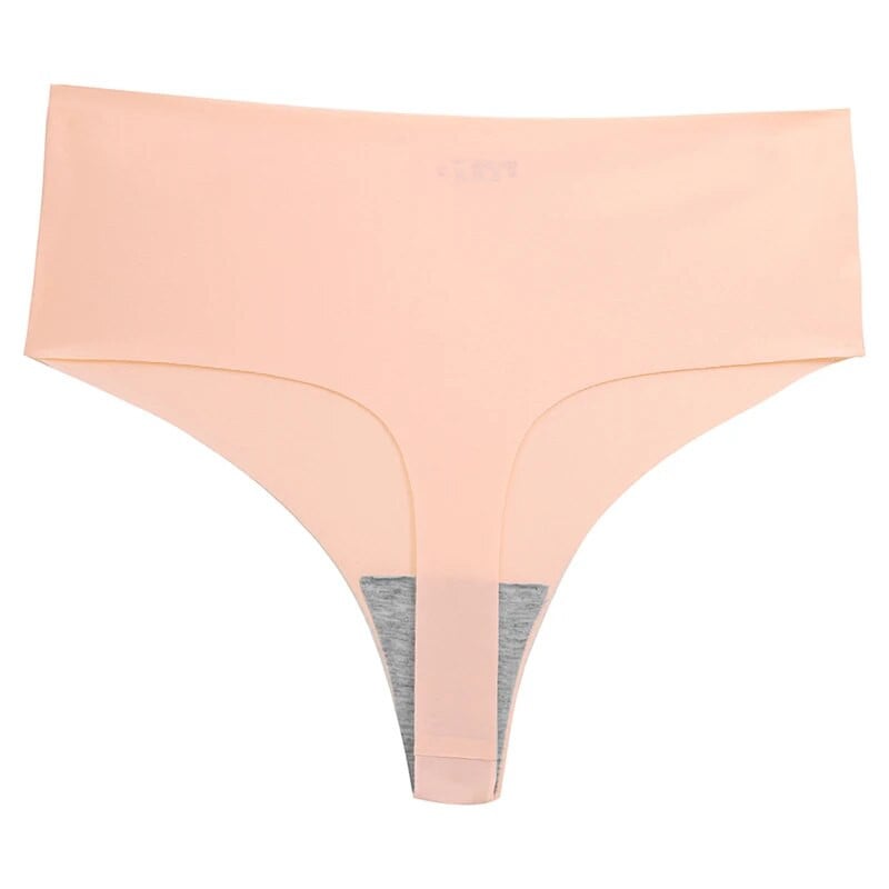 Zökkenőmentes női bugyi jeges selyem fehérnemű ​Női egyszínű bugyi Női alsónadrág magas emelkedés láthatatlan szexi fehérnemű tangák