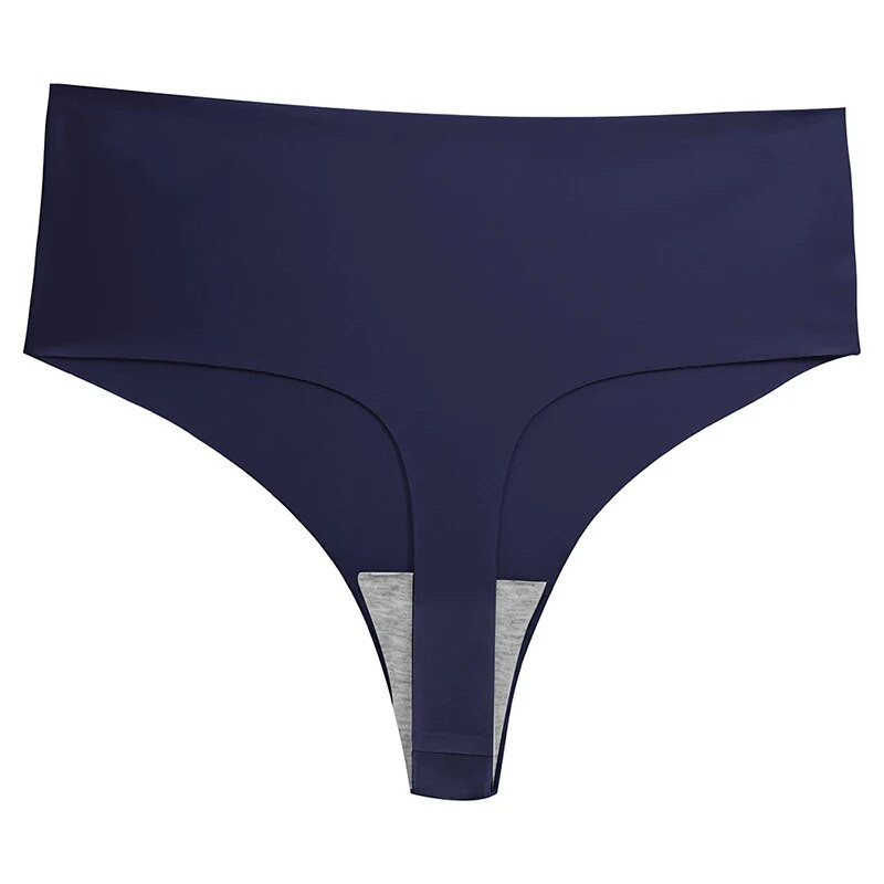 Zökkenőmentes női bugyi jeges selyem fehérnemű ​Női egyszínű bugyi Női alsónadrág magas emelkedés láthatatlan szexi fehérnemű tangák