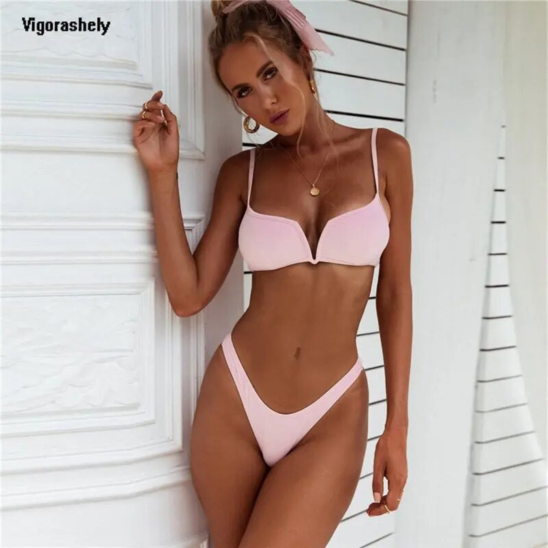 Σέξι μπλε πράσινο μπικίνι 2023 στρινγκ γυναικεία μαγιό Push Up μαγιό με λουράκι BeachWear Σετ μπικίνι μαγιό μαγιό