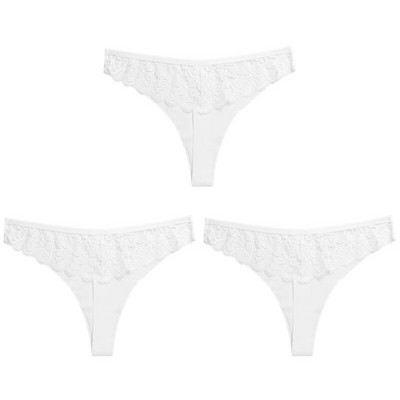 WarmSteps 3 ΤΕΜ/Σετ Γυναικεία εσώρουχα Σέξι δαντελένια εσώρουχα Εσώρουχα με κούφια στρινγκ Γλυκά λουλούδια G-Strings Cozy μεταξωτό σατέν T-back