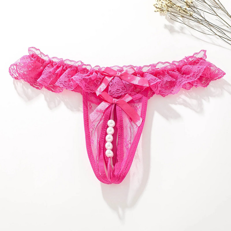 Nyitott csipke, G-string Pearl átlátszó varrat nélküli tangák hímzéshez Aranyos női T Hátsó varrat nélküli bugyi nőknek Трусы