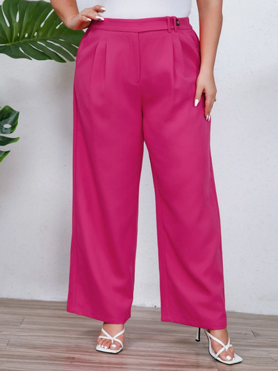 Μεγάλο μέγεθος Φαρδύ φθινοπωρινό μακρύ παντελόνι Γυναικείο φαρδύ πλισέ, καθημερινό γυναικείο παντελόνι ψηλόμεσο ροζ γυναικείο παντελόνι 2023