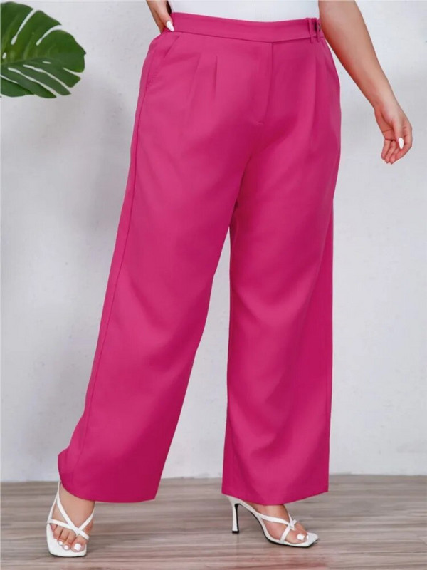 Μεγάλο μέγεθος Φαρδύ φθινοπωρινό μακρύ παντελόνι Γυναικείο φαρδύ πλισέ, καθημερινό γυναικείο παντελόνι ψηλόμεσο ροζ γυναικείο παντελόνι 2023