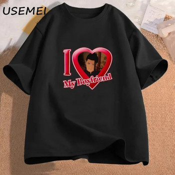 Γυναικεία μπλουζάκια I Love My Boyfriend Plus Size Suguru Graphic Tee Gojo Satoru Anime Manga Tshirt Cotton 90s Clothes Streetwear