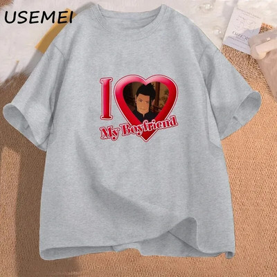 Γυναικεία μπλουζάκια I Love My Boyfriend Plus Size Suguru Graphic Tee Gojo Satoru Anime Manga Tshirt Cotton 90s Clothes Streetwear