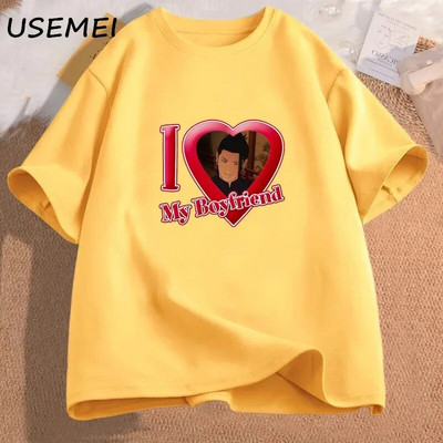 Γυναικεία μπλουζάκια I Love My Boyfriend Plus Size Suguru Graphic Tee Gojo Satoru Anime Manga Tshirt Cotton 90s Clothes Streetwear