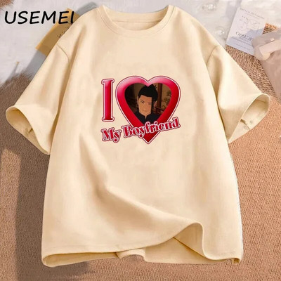 Γυναικεία μπλουζάκια I Love My Boyfriend Plus Size Suguru Graphic Tee Gojo Satoru Anime Manga Tshirt Cotton 90s Clothes Streetwear